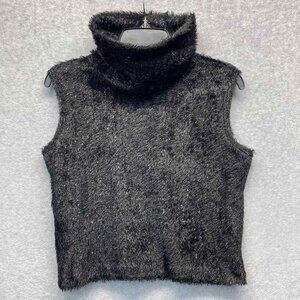 Joseph Ribkoff Black Fuzzy Sleeveless Top